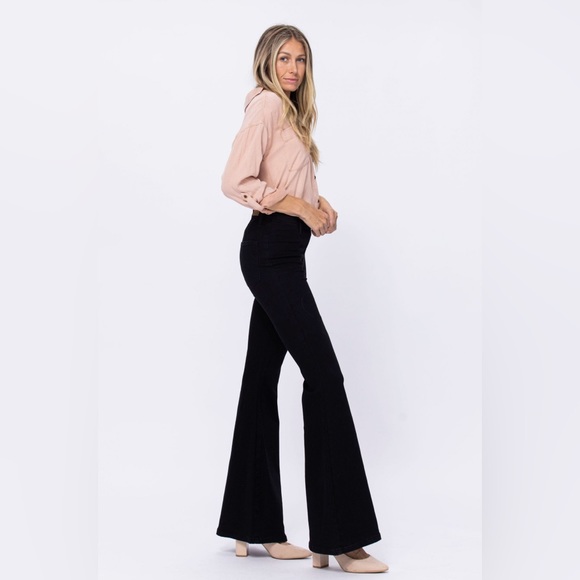 Judy Blue Denim - Judy Blue Black Flare Pull On Jeans